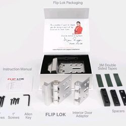 FlipLok High Security Door Lock - 10X Stronger Than a Deadbolt, Keypad Lock, Black, Keyless