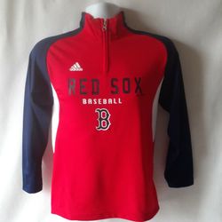 Adidas Boston Red Sox boys red/navy 1/4 zip fleece size 10/12