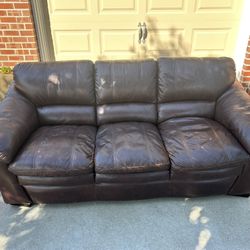 Used Brown Leather Couch