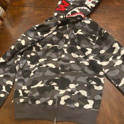 BAPE City Camo Shark Wide Full Zip Double Hoodie