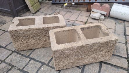 2 concrete cinder blocks - $4 for both