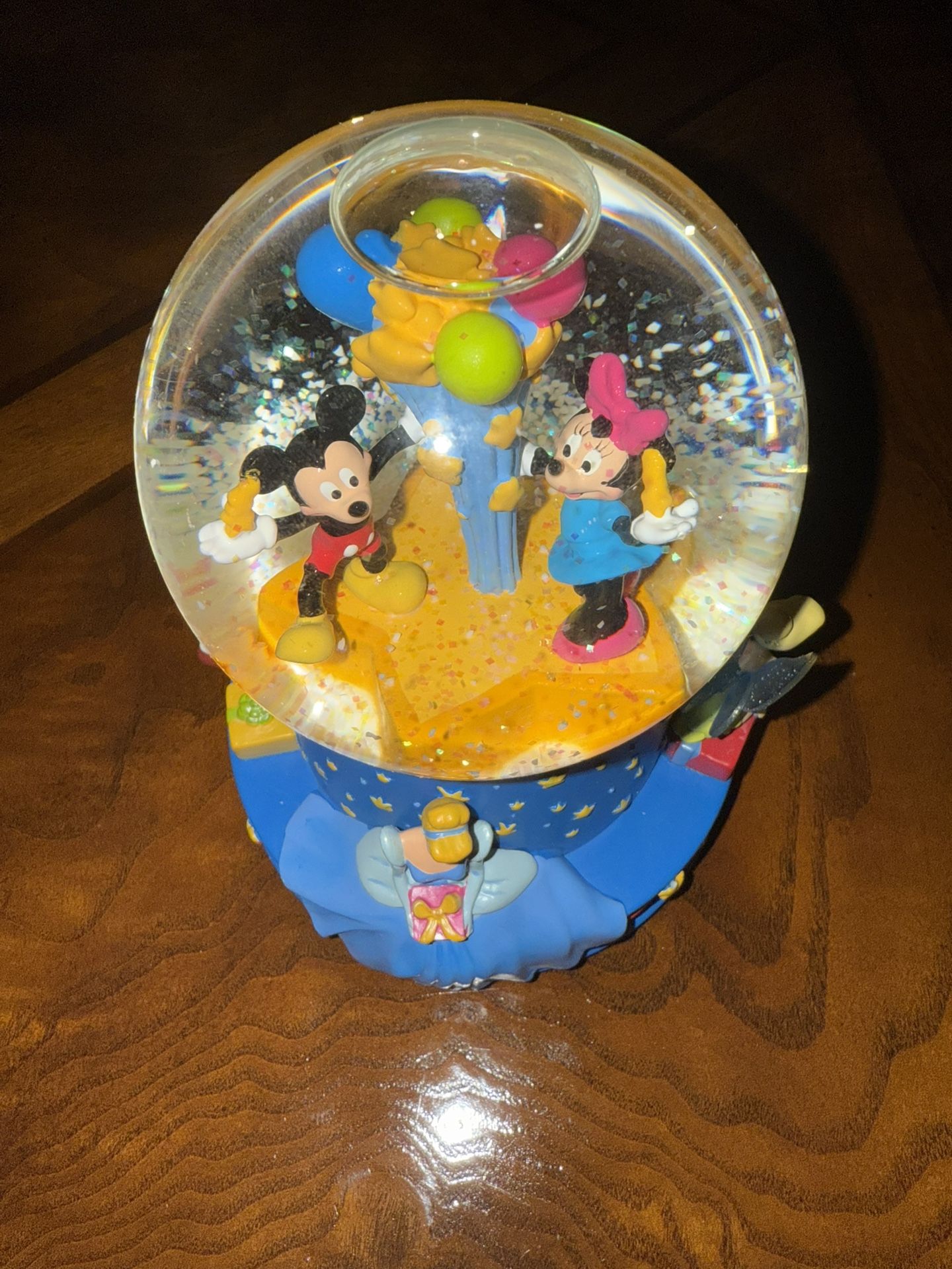 NIB Walt Disney Hallmark Musical 100th Birthday Glass Water Snow Globe Limited