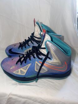 Nike LeBron X pure platinum size 10.5