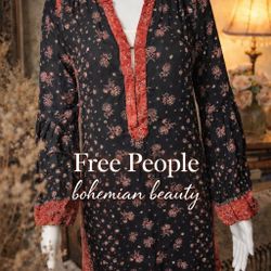 Free People Boho Floral Tunic / Mini Dress 