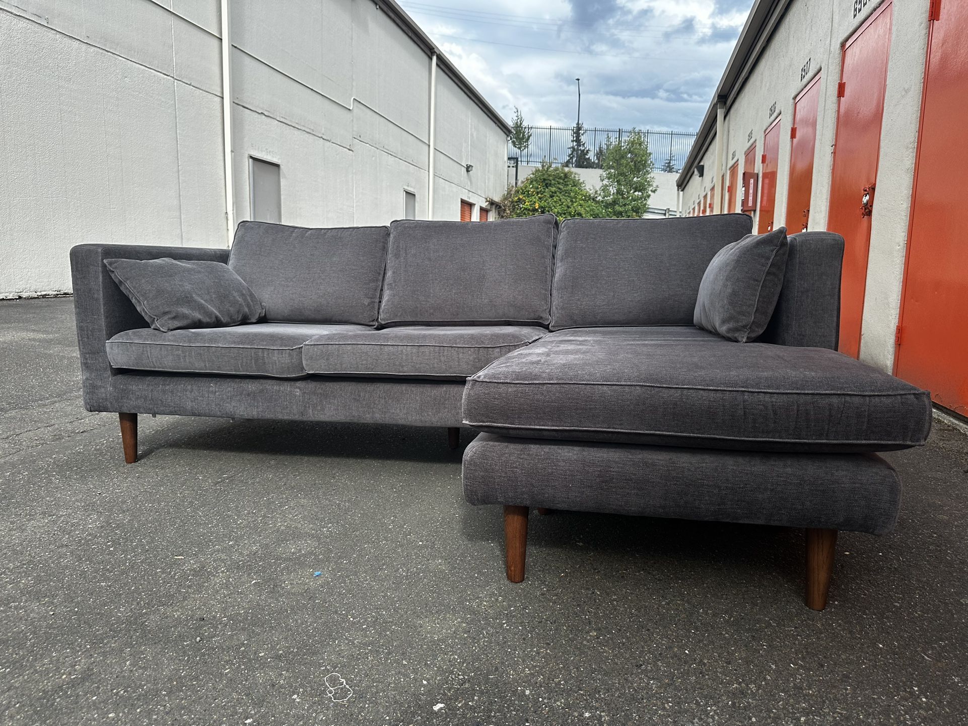 SofaCompany Blue/Gray Sectional Sofa Couch - FREE DELIVERY 🚚