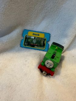 Thomas & Friends Take Along Duck Green Diecast Engine Character Card Vintage