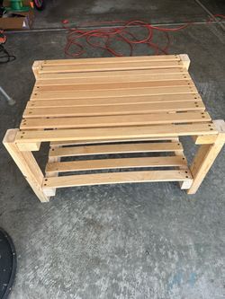 Maple wood slated table new