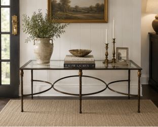 Glass Top Metal Coffee Table