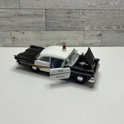 Vintage ARKO Products Black / White ‘1958 Ford Fairlane 500 RYE Police Car / Ford Motor Company • Die Cast Metal & Plastic Parts• Made in China 