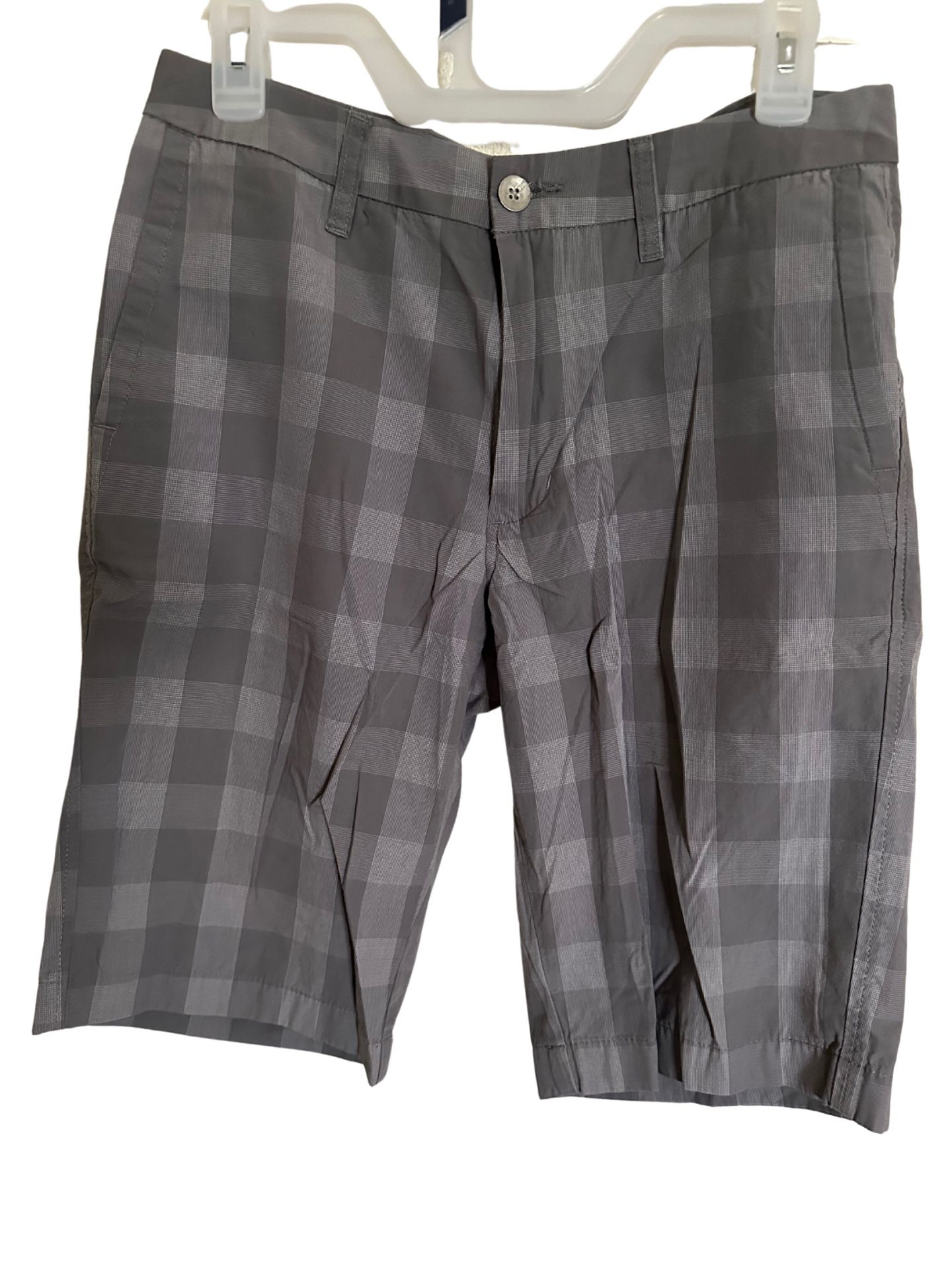 COLE REACTION Smoke Gray Plaid Bermuda Golf Shorts Mens Size 30