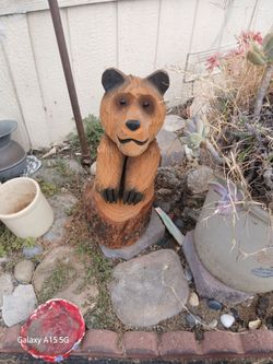 22" Carved Wood Bear