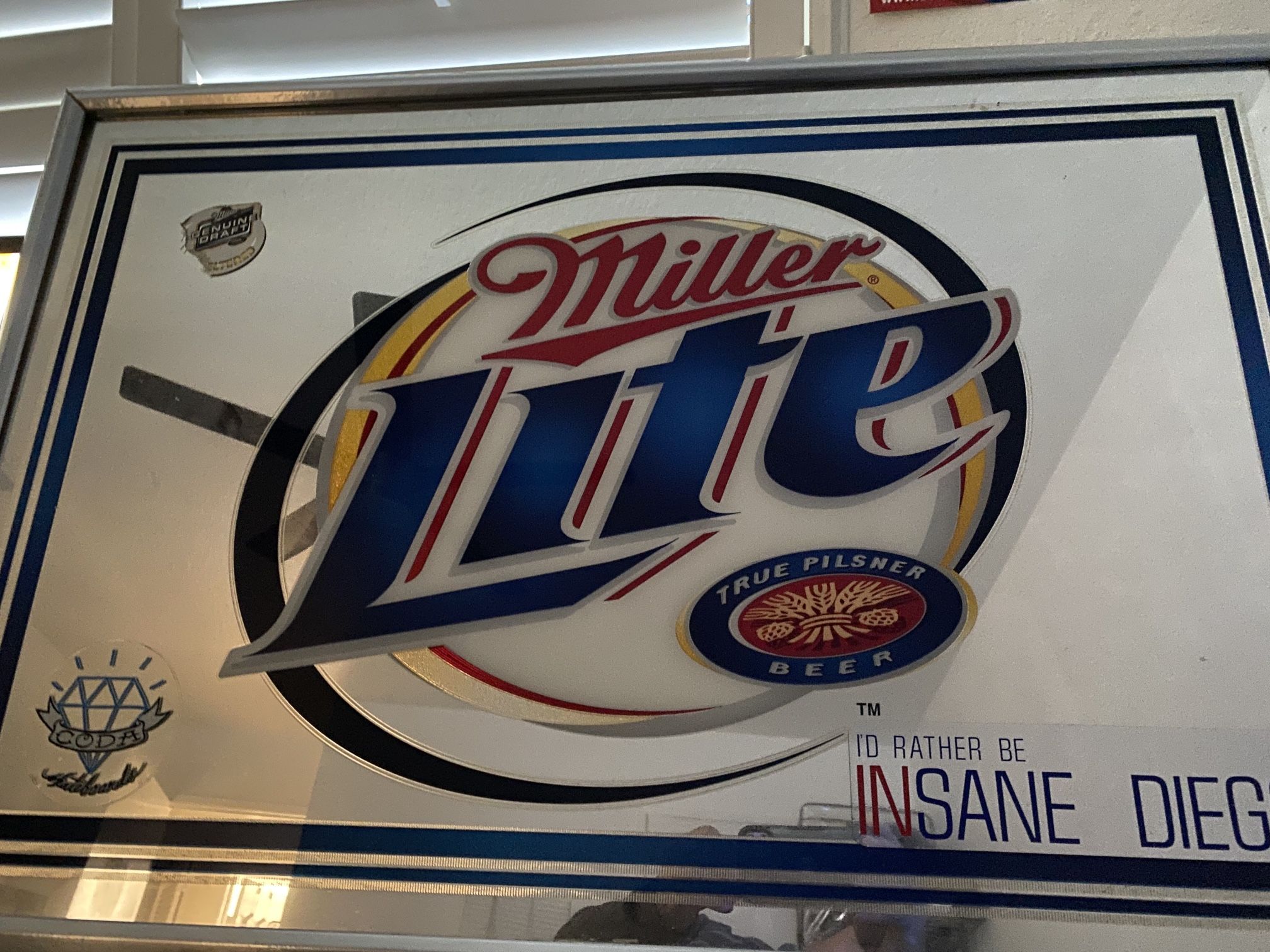 Vintage Miller Light mirror 