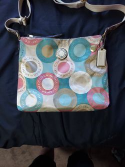Coach Poppy Glam Crossbody Bag F19225 Multicolor Circle Print