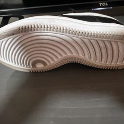 Women's Nike Court Vision Alta leather platform sneaker in black and white