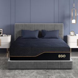 QUEEN 14” Cooling Copper Gel Memory Foam Mattress-Bed IN A Box-Medium FIRM-$350 FIRM