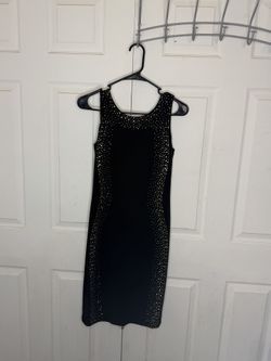 ✨ Calvin Klein Studded Dress – Size S – Fitted Black Dress