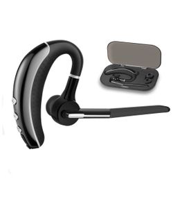 Bluetooth Headset,Candeo Hands Free headset Wireless Business Bluetooth Earpiece with Noise Reduction for cell phone-Headset+Case … (Black)