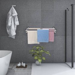 Drying Rack Stainless Wall Mounted Expandable Clothes Drying Towel Rack - 24.8" x 33.9" x 8.6"