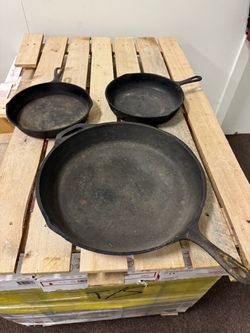 3 Cast Iron Skillets – Heavy Duty