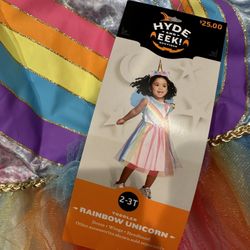 Rainbow Unicorn Girl Toddler Halloween Costume 
