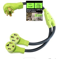 Home Car Charger   30A Dryer Y Splitter Adapter Cord