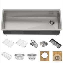 Kraus 45 in work station sink