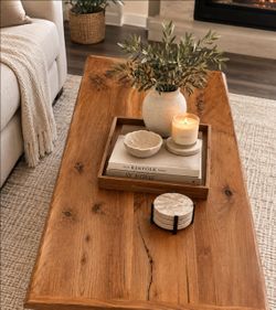 Solid Walnut Coffee Table – Black Metal Legs – 41"