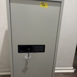 Barska 180 Key Dual Lock Deadbolt Cabinet Digital Keypad Wall Safe, White