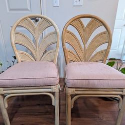 Palm-Back Rattan Chairs (Set of 2)