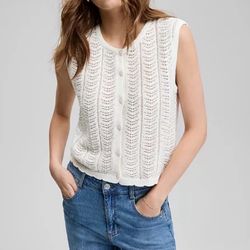 NWT! And Now This Cream Crochet Knit Vest, Tank Top, Sweater. Size: Small