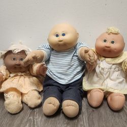 Cabbage Patch Kids Dolls Preemie Newborn Coleco CPK vintage Collectibles Dark Skin Blonde Bald Boy 