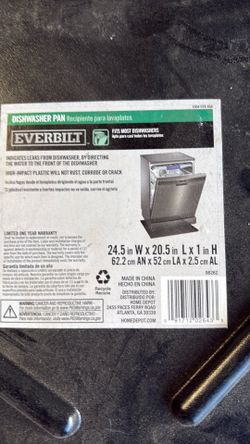 Dishwasher pan