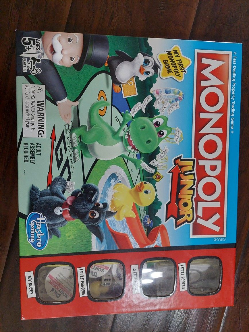 Monopoly Junior Board Game for 4 Players, Ages 5 and up
