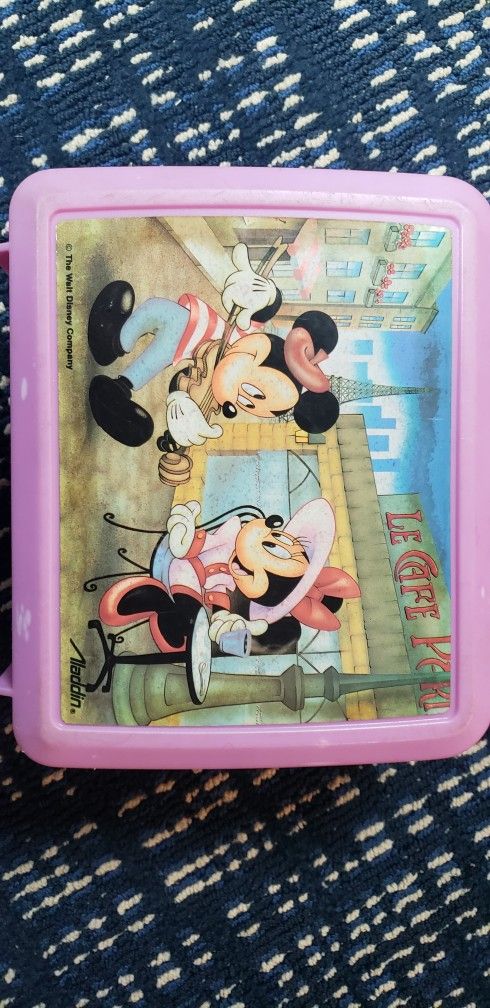 Disney Mickey and Minnie Mouse Lunch Box with thermos Vintage Aladdin $15.00
