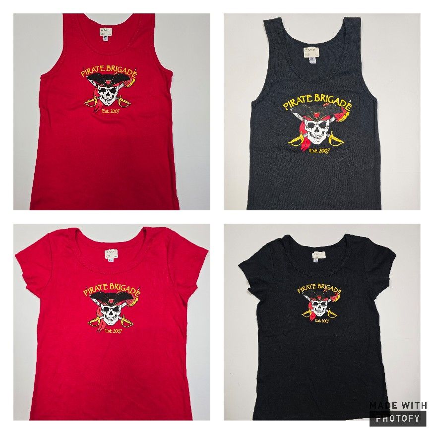 Gasparilla Pirate Brigade Womens T-shirts & Tanks - Black, Red