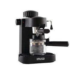 Imusa 4 Cup 800W Espresso/Cappuccino Machine - Black