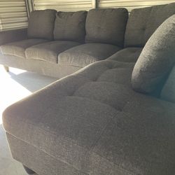 Dark Gray Tufted Sectional 