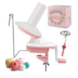 Brand: Juory Yarn Winder for Crocheting, Durable 3.5 oz Plastic Yarn Ball Winder with Long and Finger Crochet Hooks, Portable Spinner for Knitting,Whi
