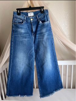 Frame Denim Jeans Size 26 (Wide Leg Frayed Raw Hem) Dominion Jeans