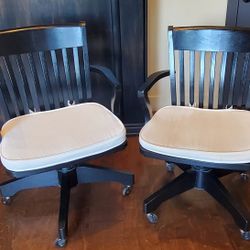 All Wood Rolling Chairs, $50 For Both