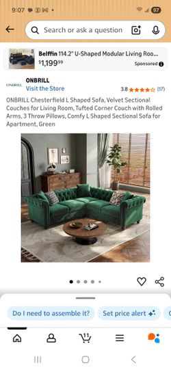 Brand New Sectional Green