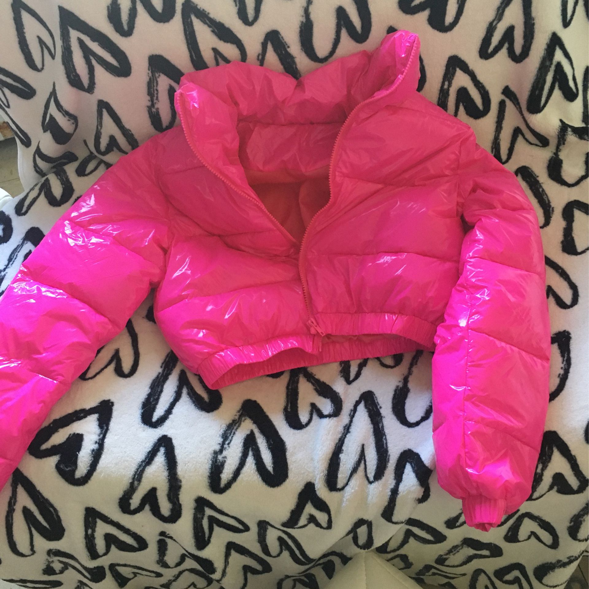 Barbie Hot Pink Crop Jacket  S  NWOT