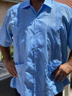 Men Guayabera   Brand New Your Light Blue 3 X