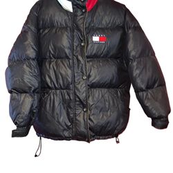 90’s Tommy Hilfiger Vintage black puffer jacket    