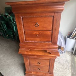 Solid Wood Nightstands Set of 2 – Matching Bedside Tables