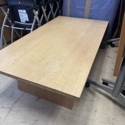 Modern light Solid oak coffee table - 58” x 32” x 18” T - Retail: $495