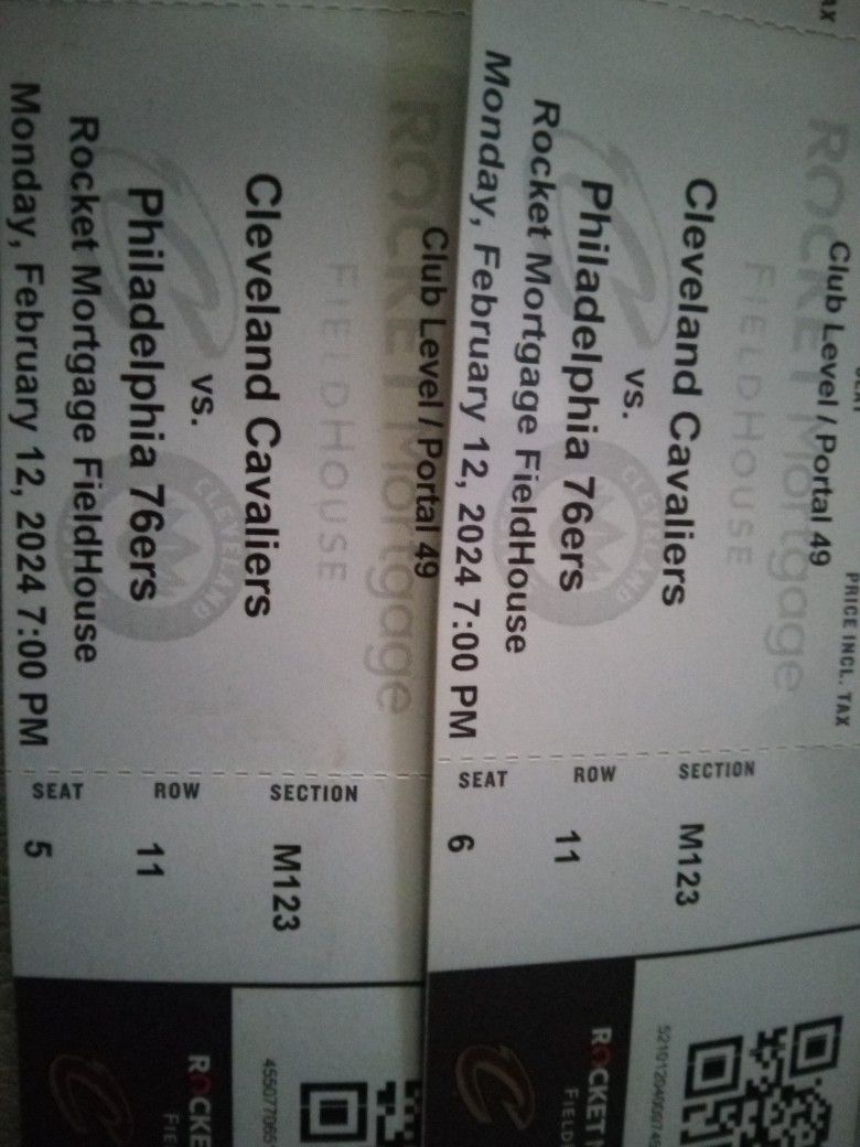 2 Cleveland Cavaliers Vs 76ers Tickets