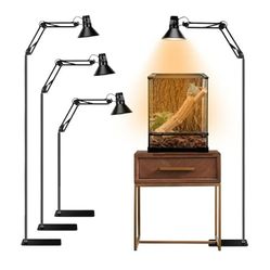 New Reptile Heat lamp Reptile Light Fixture with Heat Lamp Stand,Height Range from 15.7inch to 74.3inch with 360°Adjustable Swing Arm for Bearded Drag