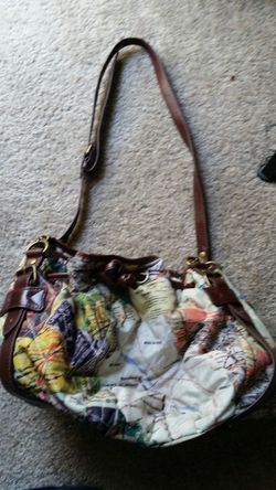 Purse with map as decoration