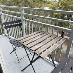 Bistro Table Foldable Chairs - 3 Piece Set